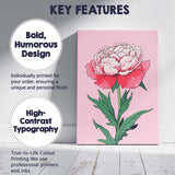 Elegant Pink Peony Botanical Flower Illustration Canvas Wall Art Print Decor Picture Ready to Hang