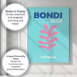 Bondi Beach Coral Coastal Travel Poster Canvas Wall Art Print Decor Picture Ready to Hang