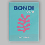 Bondi Beach Coral Coastal Travel Poster Canvas Wall Art Print Decor Picture Ready to Hang