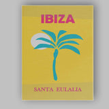 Ibiza Palm Tree Sunset Coastal Travel Poster Canvas Wall Art Print Decor Picture Ready to Hang