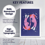 Abstract Pink Floating Figures Surreal Contemporary Illustration Canvas Wall Art Print Decor Picture Ready to Hang