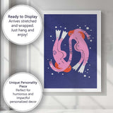 Abstract Pink Floating Figures Surreal Contemporary Illustration Canvas Wall Art Print Decor Picture Ready to Hang