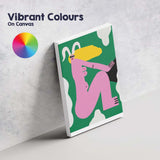 Abstract Pink Seated Woman Modern Figurative Illustration Canvas Wall Art Print Decor Picture Ready to Hang