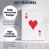 Ace Of Hearts Minimalist Playing Card Canvas Wall Art Print Decor Picture Ready to Hang