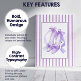 Watercolour Lavender Bow High Heel Shoes Fashion Illustration Canvas Wall Art Print Decor Picture Ready to Hang