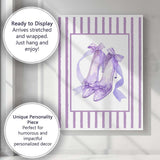 Watercolour Lavender Bow High Heel Shoes Fashion Illustration Canvas Wall Art Print Decor Picture Ready to Hang