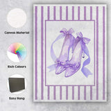 Watercolour Lavender Bow High Heel Shoes Fashion Illustration Canvas Wall Art Print Decor Picture Ready to Hang