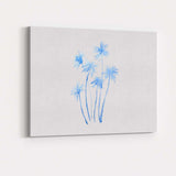 Minimalist Blue Watercolour Tropical Palm Trees Illustration Canvas Wall Art Print Decor Picture Ready to Hang