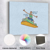 Surfing Skeleton Ocean Music Beach Illustration Canvas Wall Art Print Decor Picture Ready to Hang