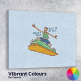 Surfing Skeleton Ocean Music Beach Illustration Canvas Wall Art Print Decor Picture Ready to Hang