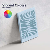 Abstract Blue Tropical Monstera Leaf Silhouette Canvas Wall Art Print Decor Picture Ready to Hang