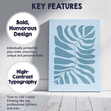 Abstract Blue Tropical Monstera Leaf Silhouette Canvas Wall Art Print Decor Picture Ready to Hang
