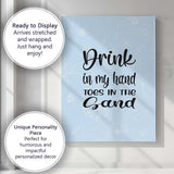 Drink In My Hand Toes In The Sand Beach Quote Typography Canvas Wall Art Print Decor Picture Ready to Hang
