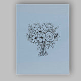 Minimalist Black Floral Bouquet Line Drawing Canvas Wall Art Print Decor Picture Ready to Hang