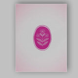 Magenta Botanical Wildflower Oval Emblem Minimalist Canvas Wall Art Print Decor Picture Ready to Hang
