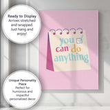 You Can Do Anything Motivational Typography Notebook Illustration Canvas Wall Art Print Decor Picture Ready to Hang