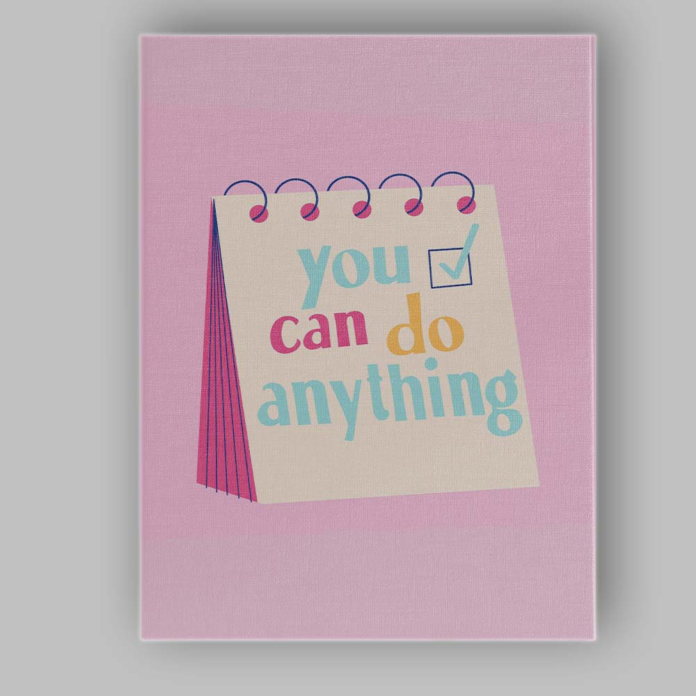 You Can Do Anything Motivational Typography Notebook Illustration Canvas Wall Art Print Decor Picture Ready to Hang