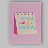 You Can Do Anything Motivational Typography Notebook Illustration Canvas Wall Art Print Decor Picture Ready to Hang