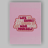 Life Is Too Short Inspirational Typography Quote Canvas Wall Art Print Decor Picture Ready to Hang