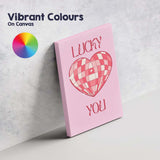 Lucky Heart Disco Ball Retro Valentine Canvas Wall Art Print Decor Picture Ready to Hang