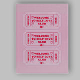 Welcome To Self Love Club Ticket Typography Canvas Wall Art Print Decor Picture Ready to Hang