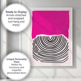 Abstract Pink Black Minimalist Fingerprint Line Art Canvas Wall Art Print Decor Picture Ready to Hang