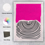 Abstract Pink Black Minimalist Fingerprint Line Art Canvas Wall Art Print Decor Picture Ready to Hang