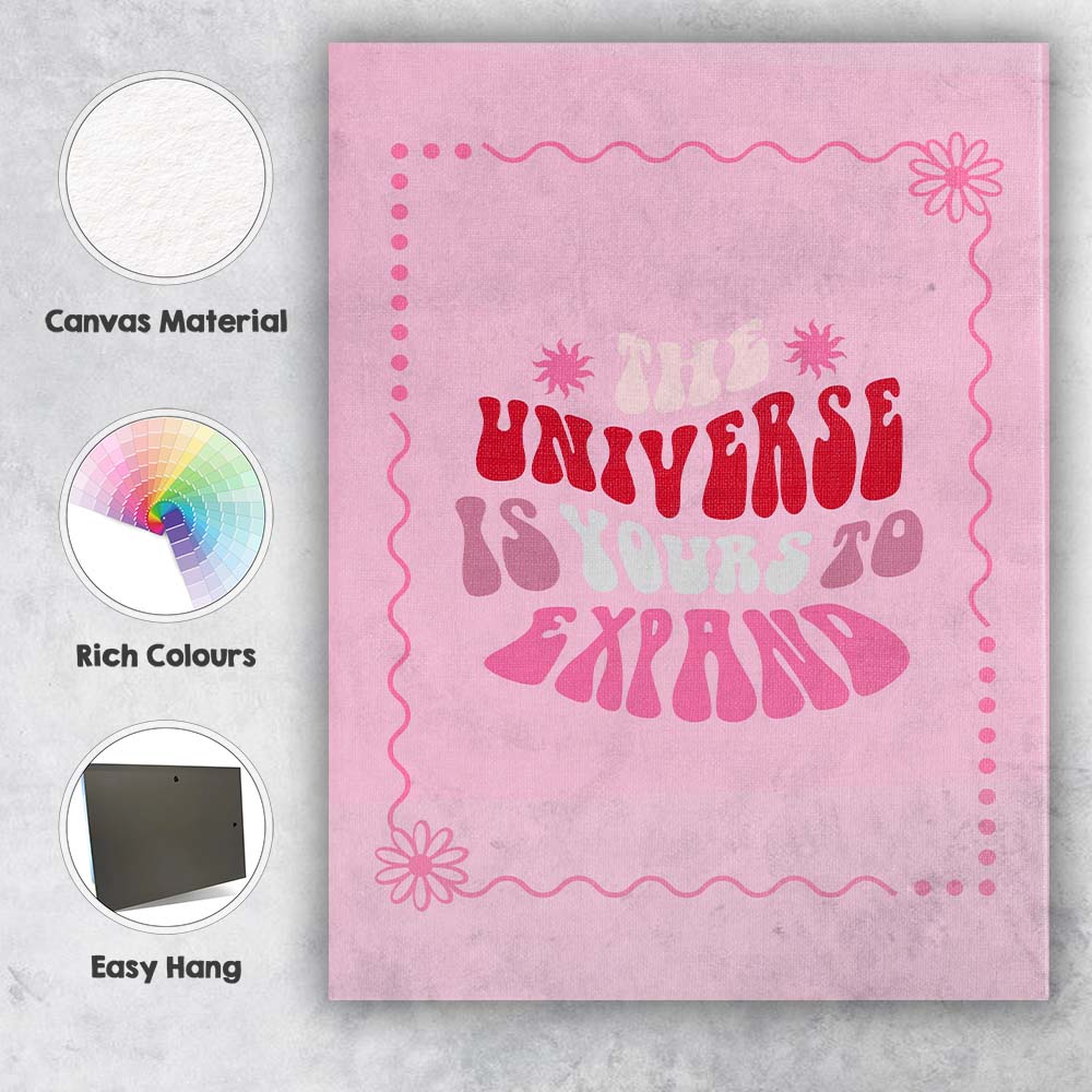 The Universe Is Yours To Expand Retro Typography Canvas Wall Art Print Decor Picture Ready to Hang