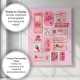 Retro Love Coupon Valentine Ticket Collage Canvas Wall Art Print Decor Picture Ready to Hang