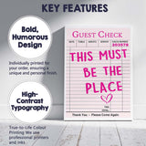 This Must Be The Place Retro Guest Check Typography Canvas Wall Art Print Decor Picture Ready to Hang