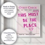 This Must Be The Place Retro Guest Check Typography Canvas Wall Art Print Decor Picture Ready to Hang
