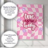 Love You Baby Wavy Checkerboard Typography Canvas Wall Art Print Decor Picture Ready to Hang