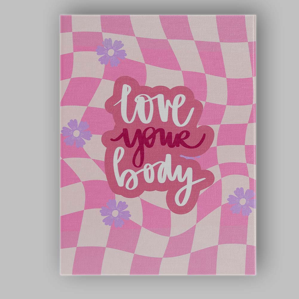 Love You Baby Wavy Checkerboard Typography Canvas Wall Art Print Decor Picture Ready to Hang