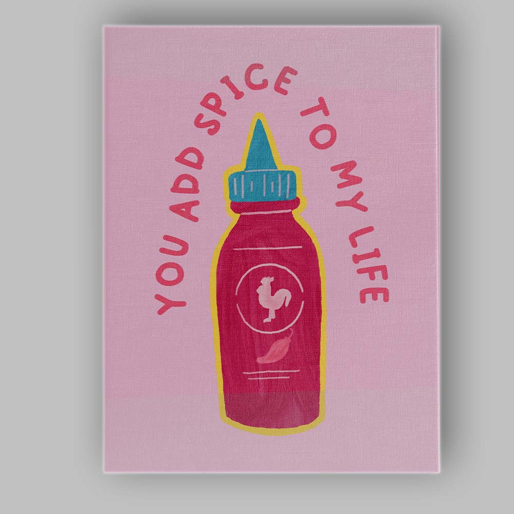 You Add Spice To My Life Hot Sauce Illustration Canvas Wall Art Print Decor Picture Ready to Hang