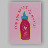 You Add Spice To My Life Hot Sauce Illustration Canvas Wall Art Print Decor Picture Ready to Hang