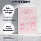 You Are Born To Be Loved Watercolour Pink Ribbon Collection Canvas Wall Art Print Decor Picture Ready to Hang