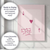 Lucky Girl Playing Card Heart Typography Canvas Wall Art Print Decor Picture Ready to Hang