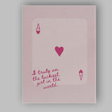 Lucky Girl Playing Card Heart Typography Canvas Wall Art Print Decor Picture Ready to Hang