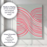 Abstract Pink Wavy Ribbon Line Pattern Canvas Wall Art Print Decor Picture Ready to Hang