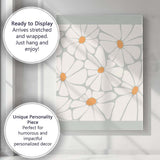 Scandinavian White Daisy Floral Repeat Pattern Canvas Wall Art Print Decor Picture Ready to Hang