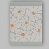 Scandinavian White Daisy Floral Repeat Pattern Canvas Wall Art Print Decor Picture Ready to Hang