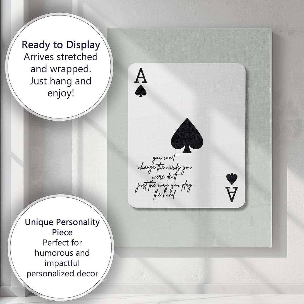 Ace Of Spades Playing Card Motivational Quote Canvas Wall Art Print Decor Picture Ready to Hang