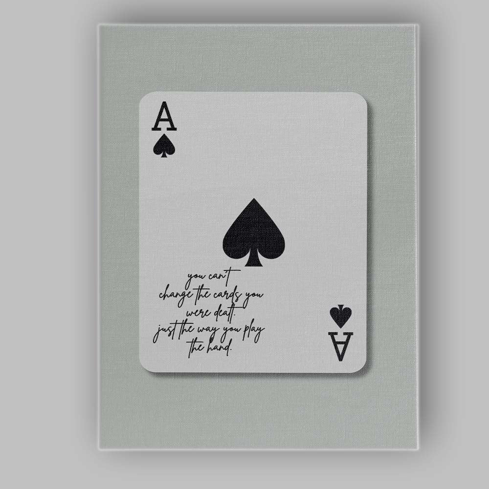 Ace Of Spades Playing Card Motivational Quote Canvas Wall Art Print Decor Picture Ready to Hang