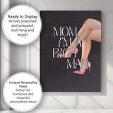 Mom Im A Rich Man Fashion Typography Pink Heels Canvas Wall Art Print Decor Picture Ready to Hang