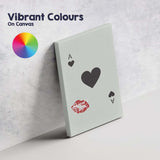 Minimalist Ace Of Hearts Playing Card Kiss Graphic Canvas Wall Art Print Decor Picture Ready to Hang