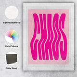 Psychedelic Pink Wavy Typography Canvas Wall Art Print Decor Picture Ready to Hang