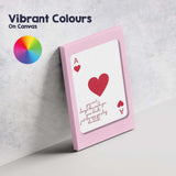 Ace Of Hearts Motivational Playing Card Quote Canvas Wall Art Print Decor Picture Ready to Hang