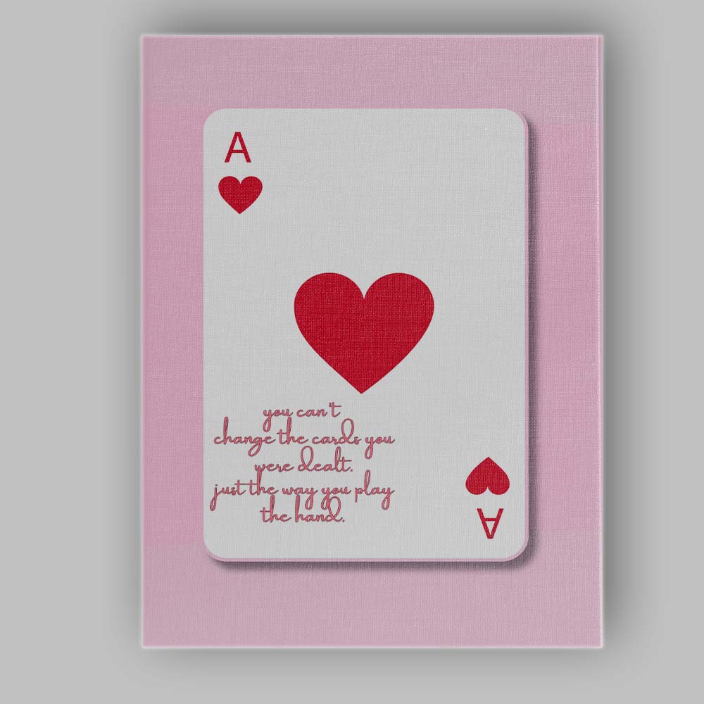 Ace Of Hearts Motivational Playing Card Quote Canvas Wall Art Print Decor Picture Ready to Hang