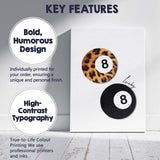 Leopard Print Lucky Eight Ball Retro Aesthetic Canvas Wall Art Print Decor Picture Ready to Hang