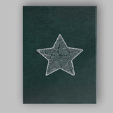 White Hand Drawn Star Dark Green Minimalist Illustration Canvas Wall Art Print Decor Picture Ready to Hang